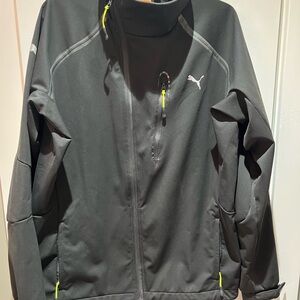Puma Men's Black and Yellow Performance Jacket